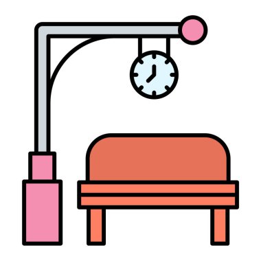 Yatak odası, kanepe ve masa vektör çizimi.