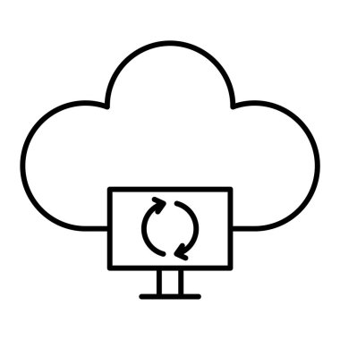 Bulut hesaplama teknolojisi ikon vektör çizimi tasarımı