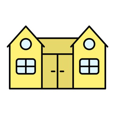 ev binası ikon vektör illüstrasyonu