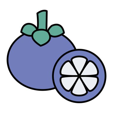 Taze meyve ikonu. vektör illüstrasyonu