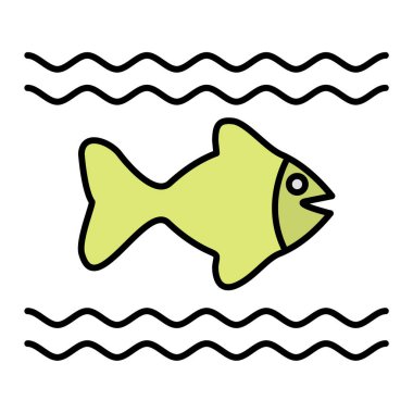balık simgesi vektör illüstrasyonu