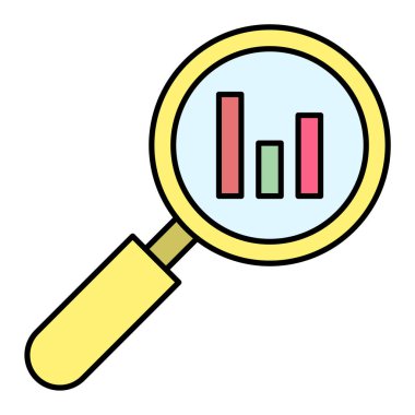 Büyüteçle büyüteç ve arama simgesi. vektör illüstrasyonu