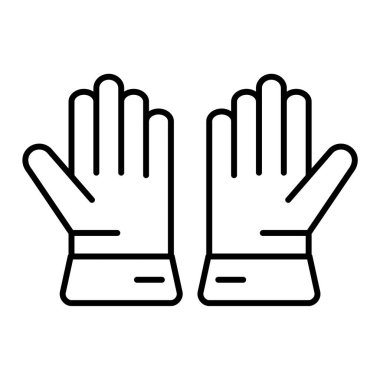 Eldiven ikonu. Ana hatlı eldiven çizimi. izole edilmiş sembol