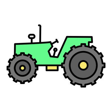 Traktör ikonu. Web için çiftlik vektör simgelerinin özet çizimi