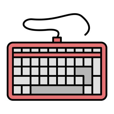 Bilgisayar klavyesi simgesi. Web için fare vektör simgelerinin özet çizimi