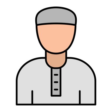 Erkek ve işçi ikonunun vektör çizimi. beyaz arkaplanda izole edilmiş.