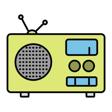 Konuşma kabarcığı vektör illüstrasyon tasarımlı radyo aygıtı