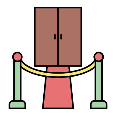 Kırmızı ve beyaz çizgi simgesinin vektör çizimi