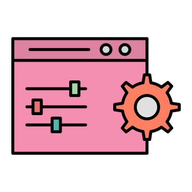 Gelişim için web tasarım simgesi. vektör illüstrasyonu