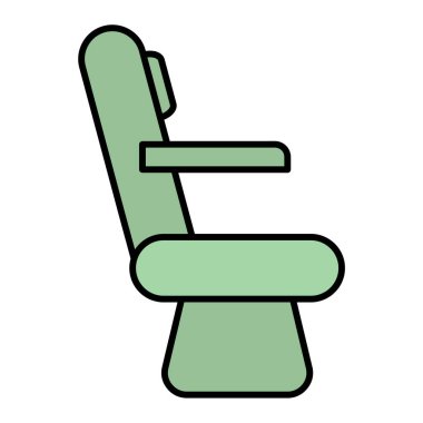 Sandalye ikonu. Web için yeşil bitki vektör simgelerinin özet çizimi