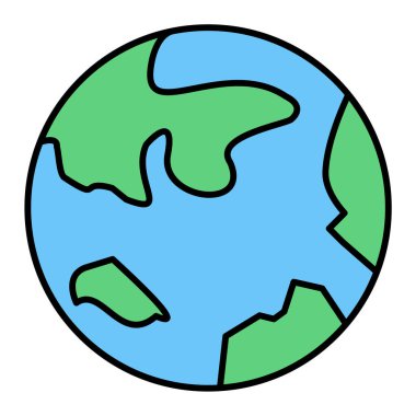 Dünya gezegeni ikonu. Web için dünya vektör simgelerinin özet çizimi