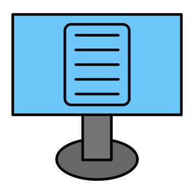 Bilgisayar monitörü simgesi. Web için dizüstü bilgisayar vektör simgelerinin özet çizimi