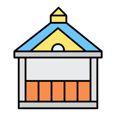 Bir bina simgesinin vektör illüstrasyonu