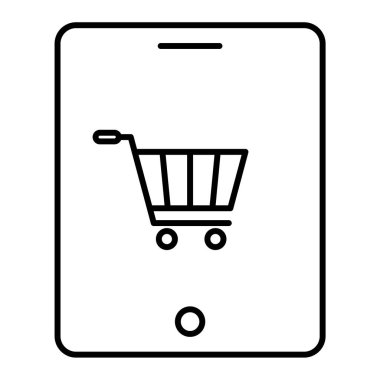 Alışveriş arabası simgesi, vektör illüstrasyonu