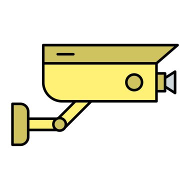 Kapalı devre kamera simgesi. Güvenlik sistemi ve gözetim teması. Yalnız tasarım. vektör illüstrasyonu