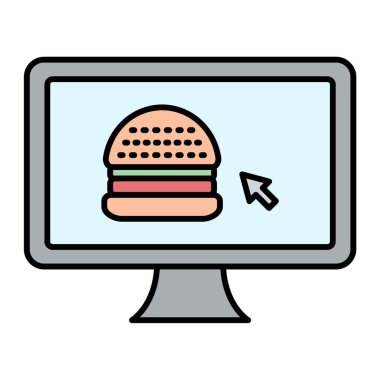 fast food ikonu vektör illüstrasyonu