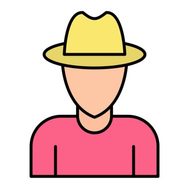 Şapka vektörü çizimi giyen adam