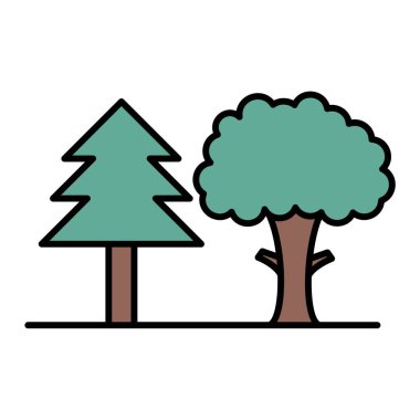 ağaç simgesi vektör illüstrasyonu