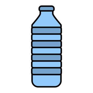 Beyaz arkaplanda tek bir izole plastik şişe simgesinin vektör çizimi