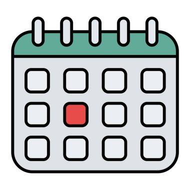 Takvim simgesi vektör illüstrasyonu