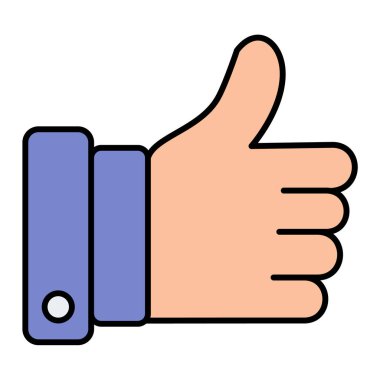 Baş parmağı havada bir el. web tasarımı için özet vektör çizimi sembolü