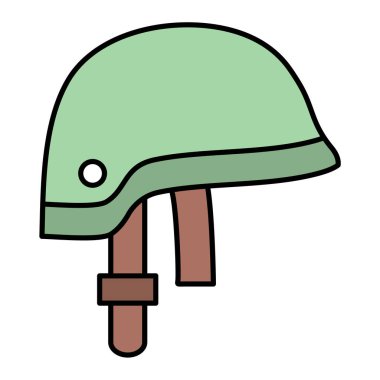 Kask ikonu. Beyaz arkaplanda izole edilmiş web tasarımı için itfaiyeci vektör simgelerinin karikatürü