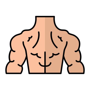 İnsan vücudu simgesi. Kas organı vektör çizgisi tasarımının ana hatları.