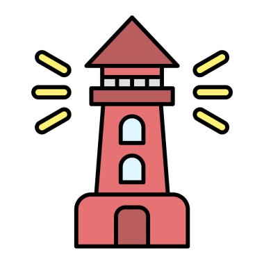 deniz feneri ikonu vektör illüstrasyonu