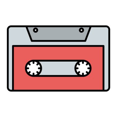 kaset teybi ikon vektör illüstrasyon grafik tasarımı