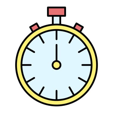 Kronometre simgesi. ana hatlı kronometre vektör çizimi. beyaz arkaplanda izole.