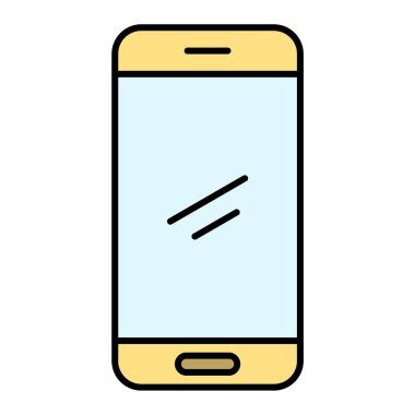 Akıllı telefon aygıtı simgesi. Taslak cep telefonu vektör çizimi sembolü. beyaz arkaplanda izole