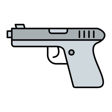 Silah ikonu. Web için tabanca vektör simgelerinin özet çizimi