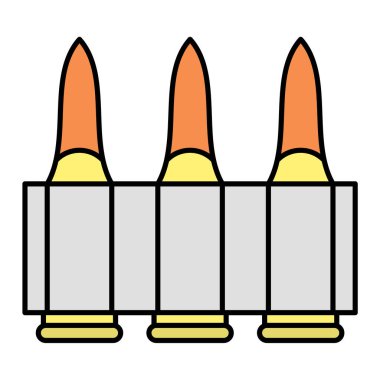 Siyah beyaz renkli mermiler, vektör illüstrasyonu