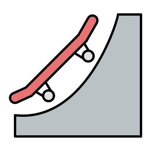 Skateboard Icoon Schets Illustratie Van Ski Vector Pictogrammen Voor Web — Stockvector
