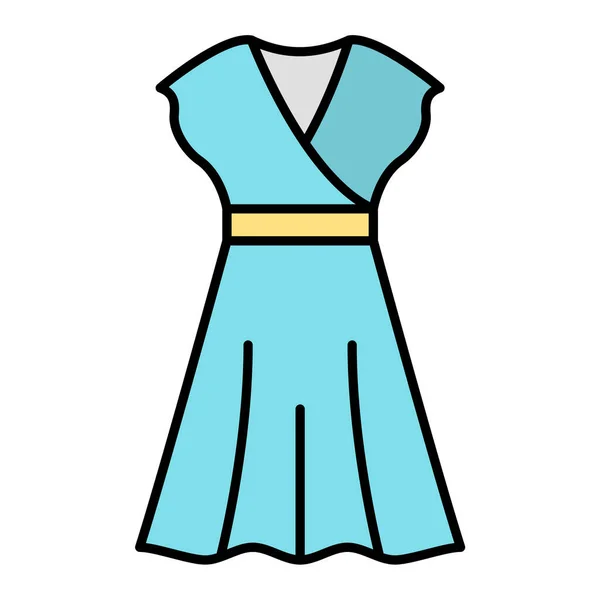 Εικόνα Φόρεμα Περίγραμμα Εικονογράφηση Του Διανύσματος Ρούχων Απόθεμα Σύμβολο — Διανυσματικό Αρχείο