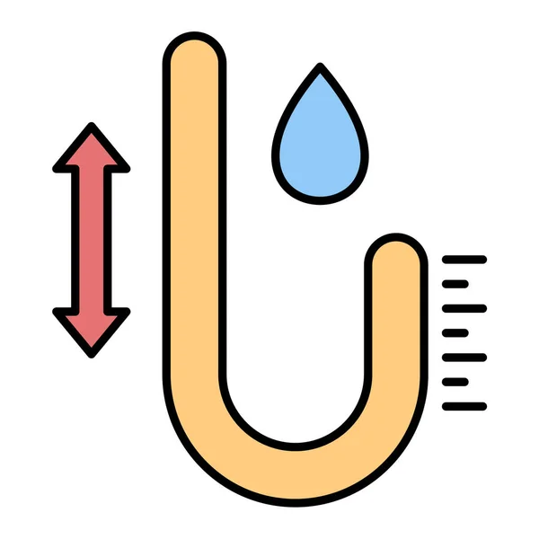 Wassertropfen Symbol Vektor Dünne Linie Zeichen Isolierte Kontursymboldarstellung — Stockvektor