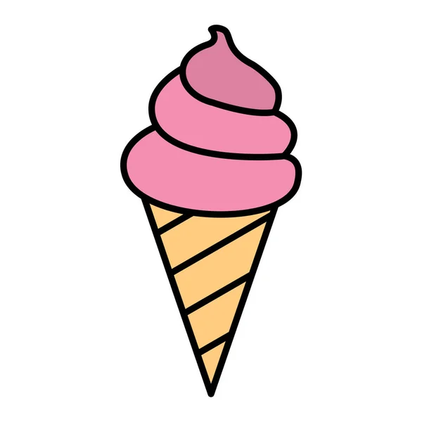Морозиво Конус Значок Векторний Дизайн Ілюстрації — стоковий вектор