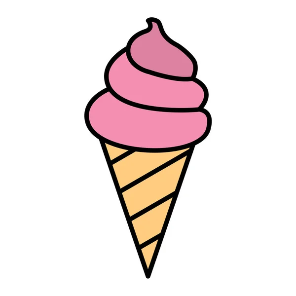 Desenho Ilustração Vetor Ícone Cone Gelado — Vetor de Stock