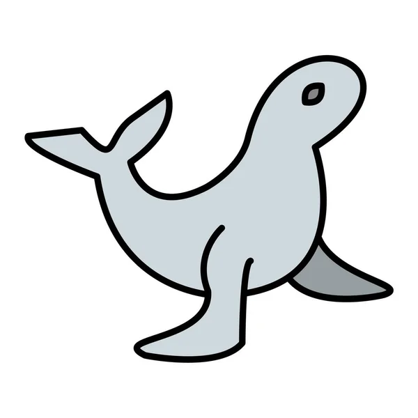 一只可爱的卡通鲸的矢量图解 — 图库矢量图片