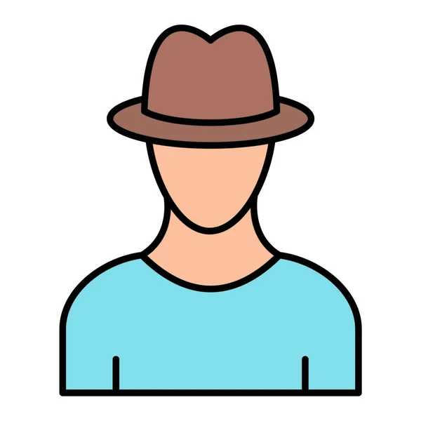 Hombre Con Sombrero Gorra Vector Ilustración — Vector de stock