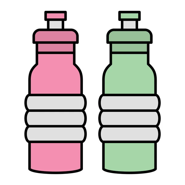 Flaschen Wasser Und Ikone Vektor Illustration Design — Stockvektor