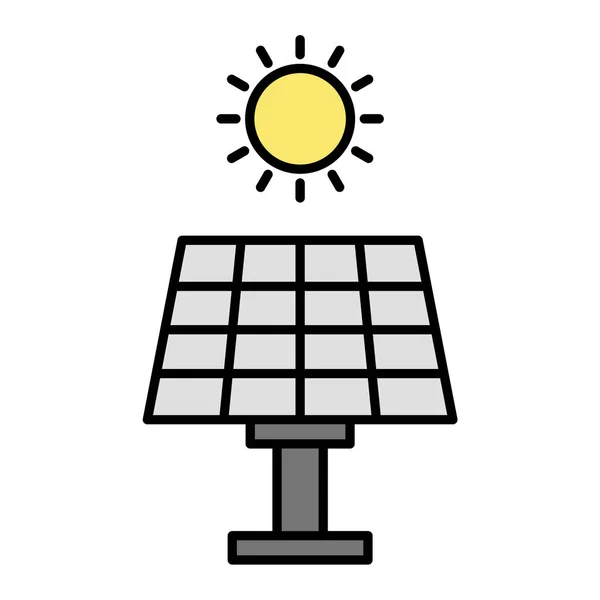 Painel Solar Ícone Vetor Ilustração —  Vetores de Stock