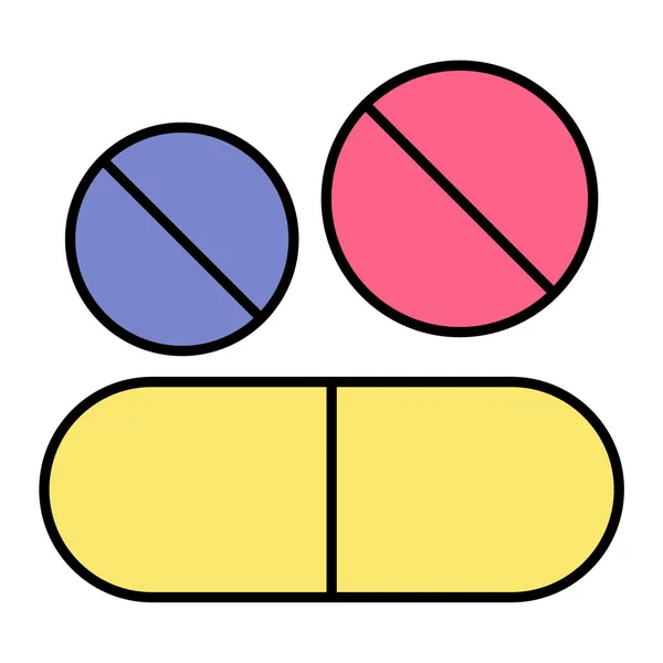 Pillole Icona Web Semplice Illustrazione — Vettoriale Stock