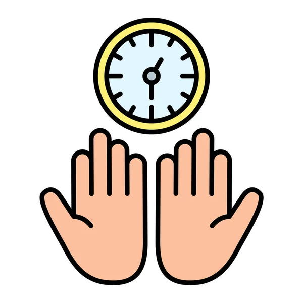 Χέρι Ανύψωσης Ρολόι Απομονωμένο Εικονίδιο Διανυσματική Απεικόνιση Σχεδιασμό — Διανυσματικό Αρχείο