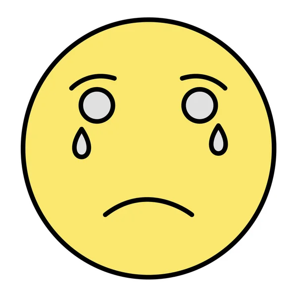 Faccina Triste Emoticon Icona Cartone Animato Icone Vettoriali Espressione Felice — Vettoriale Stock