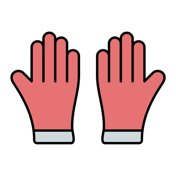 Значок Перчатки Карикатура Векторную Иллюстрацию Чистящего Оборудования — стоковый вектор