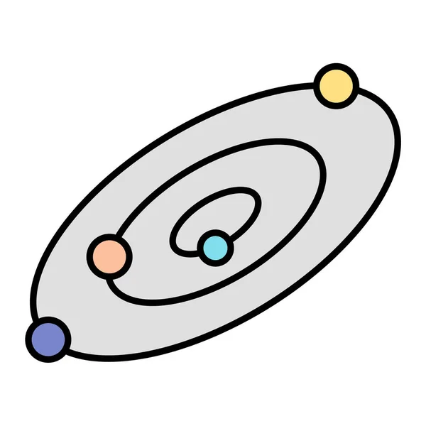 惑星のアイコン 衛星ベクトル記号ストックウェブデザインの概要図 — ストックベクタ