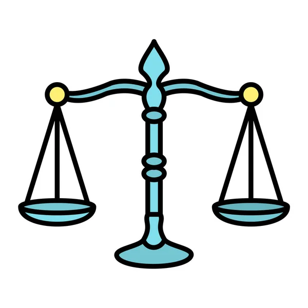 Concepto Ley Justicia Representado Por Icono Equilibrio Esquema Ilustración Vectorial — Archivo Imágenes Vectoriales