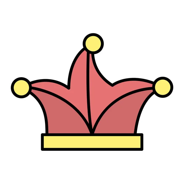 Jester Hat Icon Desen Animat Coroană Vector Ilustrație Fundal Alb — Vector de stoc