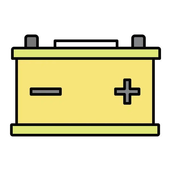 Ikona Akumulatora Samochodowego Zarys Ilustracji Ikon Wektorowych Akumulatora Elektrycznego Dla — Wektor stockowy